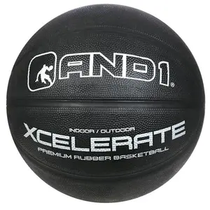 AND1 Xcelerate Rubber Basketball: Official Regulation Size 7 (29.5") - Deep Channel Construction Streetball, Made for Indoor Outdoor Basketball Games