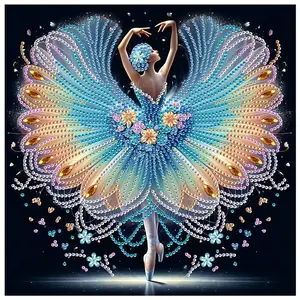 DIY Diamond Arts Colorful Painting Kit without Frame, Elegant Dancer Pattern DIY Diamond Arts Colorful Painting, Wall Art Decor for Home Living Room