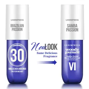 NEW LOOK LANIMPRESS Samba Passion 3.0 FL OZ Fine Body & Hair Perfume Mist, Woody Gourmand Notes & Long-Lasting Scent, Natural Vanilla Orchid & Sheer Sandalwood Flavor, Travel Size, Floral Fragrances Elegant Fragrance Floral Honeysuckle