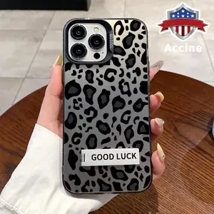 Case for iPhone 16 Pro Max 15 Plus 14 13 12 11 XR E XS Retro Stylish Leopard Pattern Bracket Shockproof Silicone PC Back Protective Smartphone Cover
