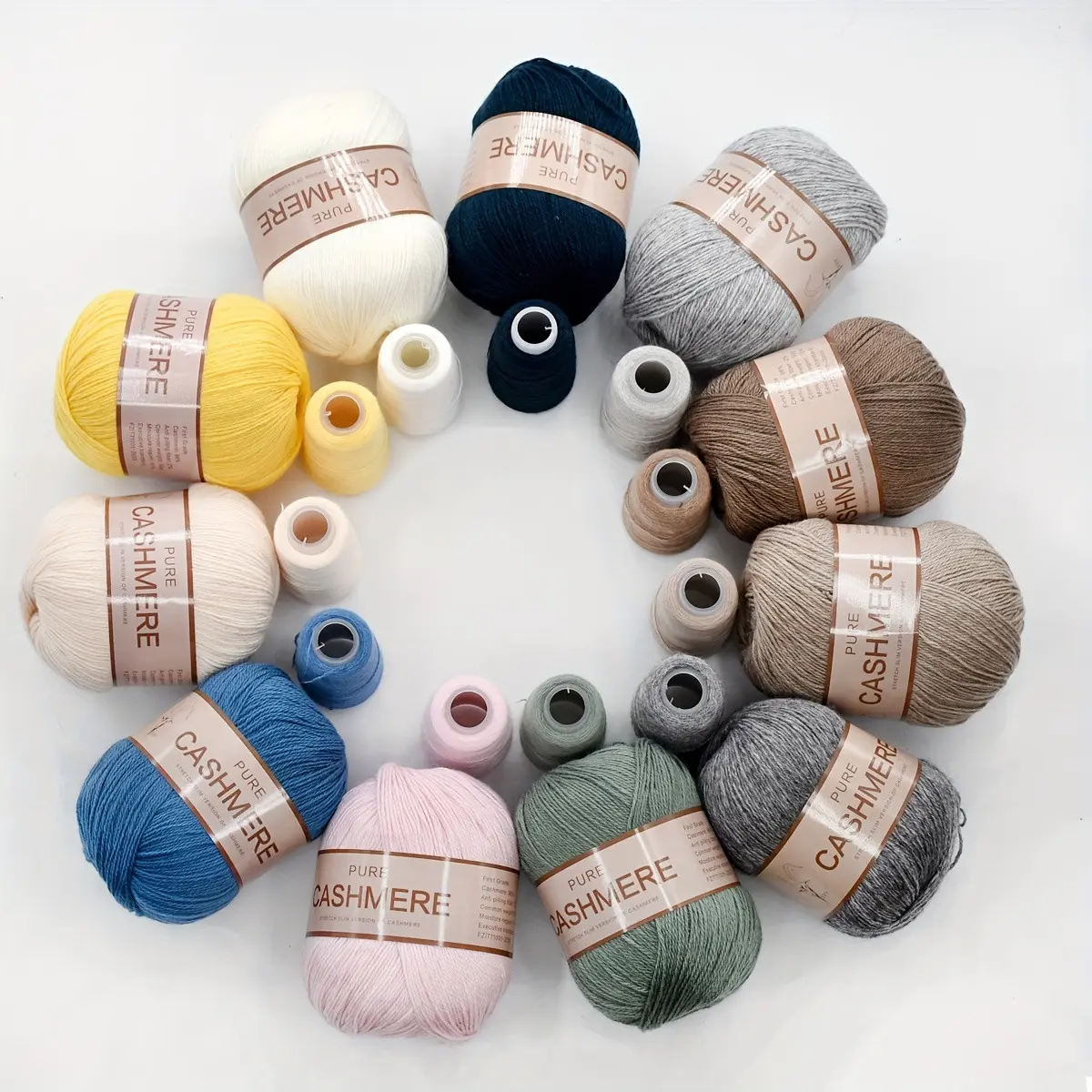 8/12 Pack Premium Cashmere Yarn Set - (6 yarns+6 auxiliary) DIY Knitting & Crochet Supplies for Men's, Women's Autumn-Winter Garments, Blankets, Yarn Set Yarn