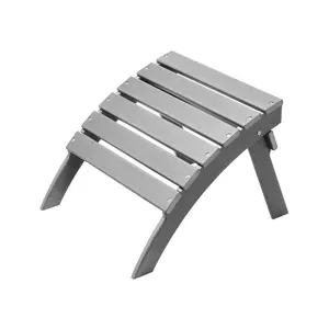 VEVOR Adirondack Ottoman, 21.5Lx 18.9Wx 14.8H Inch HDPE Plastic Folding Adirondack Ottoman, Weather-Resistant Foot Rest for Adirondack Chair, Widely Used for Outside Porch Pool Lawn Backyard, Gray