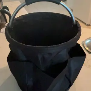2Pcs Collapsible Cleaning Caddy with Handle, 17L Foldable Cleaning Supply Caddy, Bucket Tool Organizer in 600D Oxford Fabric, Multifunctional Storage Basket for Cleaning, Traveling, Black