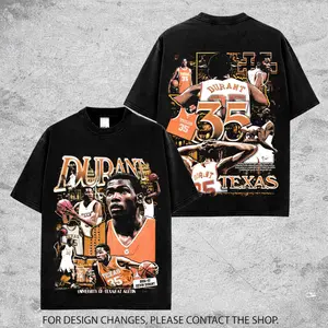 Vintage Kevin Durant Graphic Tee For Longhorn. KD 35  Basketball Streetwear Shirt, Oversized Unisex Fan Tee Gift for Men & Women