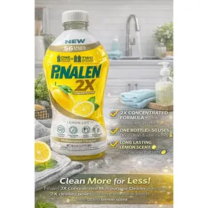 Pinalen 2X Concentrated Lemon Lift Multipurpose Cleaner 56 FL OZ - 2X Formula for 56 Uses, Fresh Lemon Scent, Ideal for Floors Kitchens Bathrooms