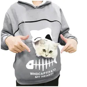 Hoodie Pullovers Sweatshirt Cat Lovers Hoodie Kangaroo Dog Pet Paw Pullovers Cuddle Pouch Sweatshirt Pocket Animal Ear Hooded