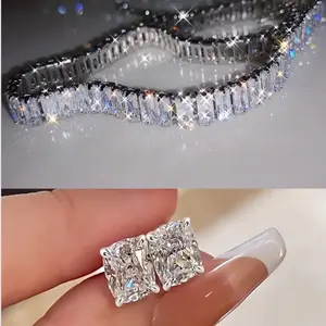 Moissanite Earrings and Necklace set