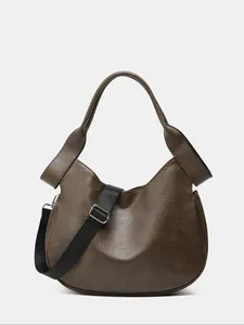 New Vintage Simple Fashion Women's Handbag, Large Capacity Plain Shoulder Crossbody Tote Bag, Casual Daily Use for Shopping and Travel