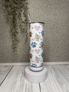 20oz Tumbler with Bluetooth Speaker Pretty Paws