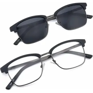 Pack 2 Bifocal Reading Glasses Blue Light Blocking for Men,With Bifocal Reading Sunglasses