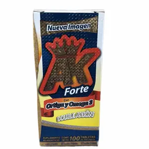 AK Forte con Ortega y Omega 3 Double Axion King Dietary supplement in capsule format. 100-unit presentation.