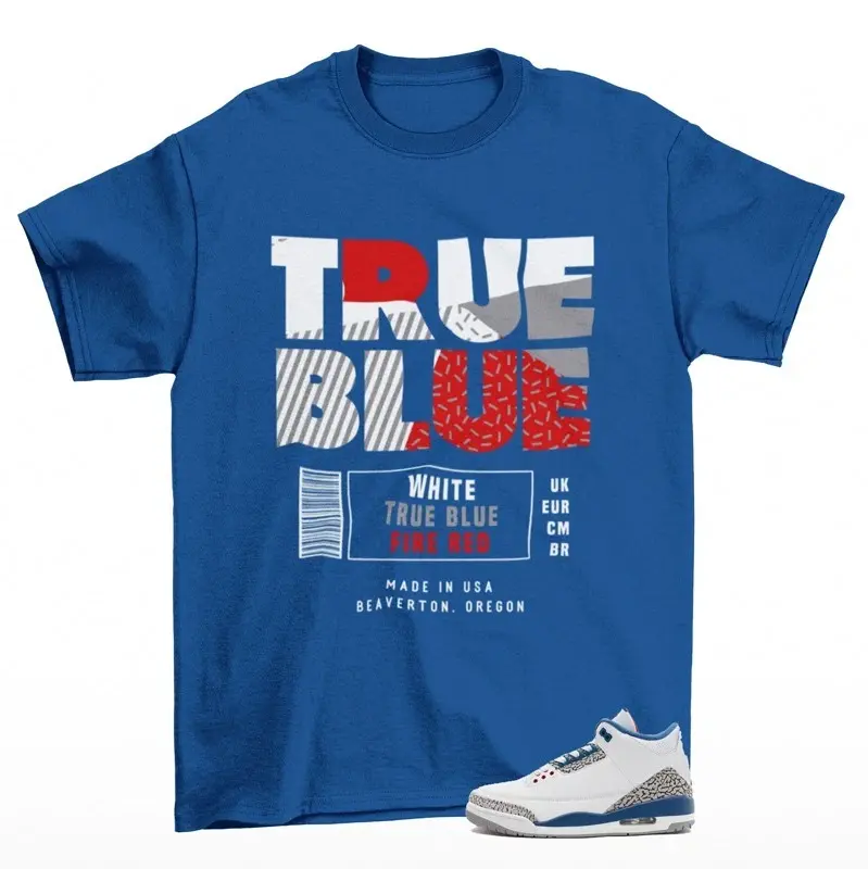 Sneaker Label Shirt Blue to Match AJ 3 Retro True Blue 2026