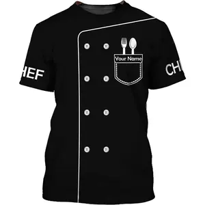 ChristopherTrim Store Personalized Black Chef 3D T-Shirts, Sweatshirt, Hoodie, Zip Hoodie S-5XL, Chef Shirt, Chef Tshirts