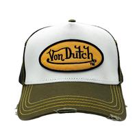 Olive and Yellow  Classic Distressed Trucker