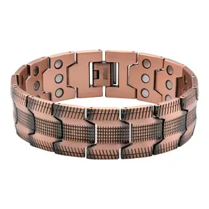 Men's Copper Bracelet, 3X Super Magnetic Bracelet, 99.99% Pure Copper, with 3500 Gauss Neodymium Magnet, Relieves Joint Pain, Improves Energy Circulation Magnetic Therapy Bracelet Comes with Size Tools Daily Father's Day Couple Christmas Gift