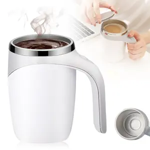 Self Stirring Coffee Mug, Rechargeable Automatic Magnetic Stirring Cup for Home Office Travel, Stainless Steel Self Mixing Mug for Coffee Milk Cocoa Tea