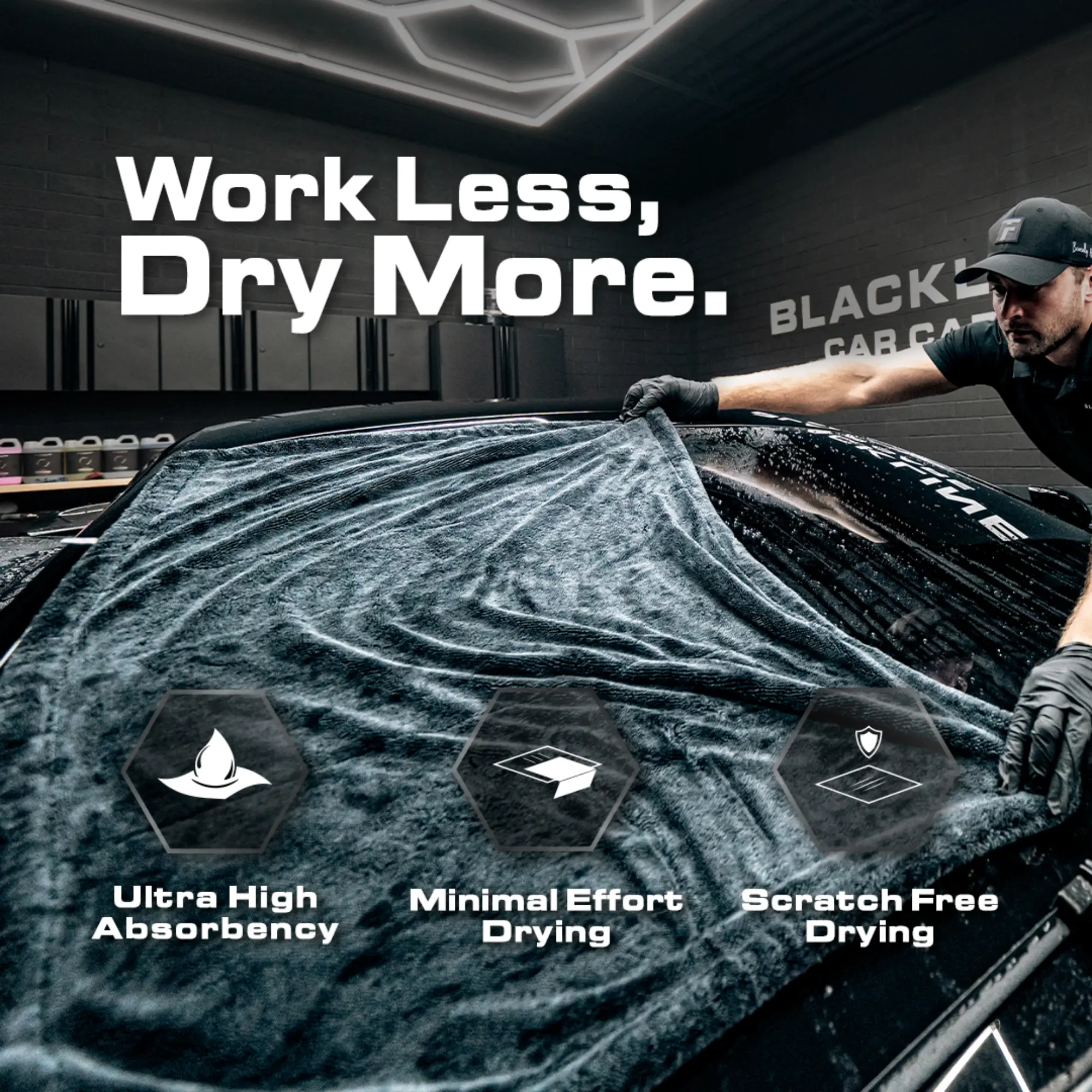 BLACKLINE® TWISTED-LOOP DRYING TOWEL - Ultra-Absorbent Car Drying Towel Made With A Twisted-Loop Microfiber Weave, 1300 GSM Premium Microfiber