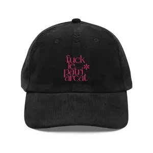 F*ck le Patriarcat Black Vintage Corduroy Cap