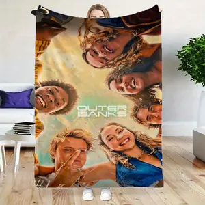 Outer Banks Blanket Flannel Warm Throw Featuring Outer Banks Coastal Aesthetic, Great As A Sofa Throw, Lightweight Travel Blanket, Bed Layer, Or Cozy Accessory For Chill Days