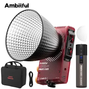 Ambitful Q100Lite 100W LED Video Light, Portable COB Camera Light, Dual-color 2700K-6500K, Reflective Panel + Diffuser, Carry Bag