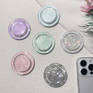 Reusable MagSafe Magnetic Airbag Phone Holder,Colorful Seashell Paper Design with AestheticInstagram-Worthy Shell Pattern, Strong Grip &Stable Stand for Smartphones, Cute Accessory forDaily Use Cellphone Mount