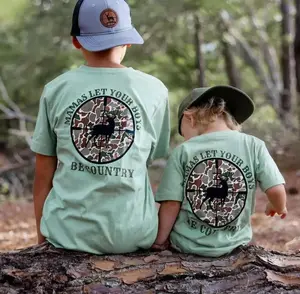 Youth & Adult SAGE Boys Be Country Graphic Round Neck Tee, Country Boy Clothes, Family Matching Toddler & Youth Shirt, USA-Made & Printed Apparel	
