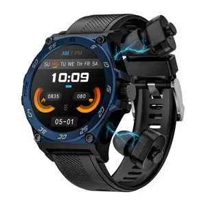 Smart Watch, Multifunctional Smartwatch, Wireless Earphone and Smartwatch 2 in 1, 1.53 Inch Touchscreen, 400mAh Long Battery Life, Wireless Phone Call, Water Resistant, Step Counter, Calorie Tracking, Multi Sport Modes, SMS Reminder, Smartwatch