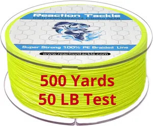 Braided Fishing Line - 500 Yards - 50 Lb Test - High Visibility Yellow