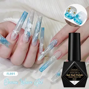 FOURLILY 10ml Ocean Wave Gel Nail Polish - UV/LED Soak Off, Wave Textured Effect, Summer Beach & Mermaid Nail Art for Trendy DIY Manicure, Ideal for Summer Nails, Beach Nails, Mermaid Nail Art, Diy French Manicure