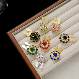 2pcs Crystal Clip Buttons, Rhinestone Button Set, Shirt Decoration Buttons, Dress Accessories, Floral Button Pendants, DIY Jewelry Making, Fashion Accessory