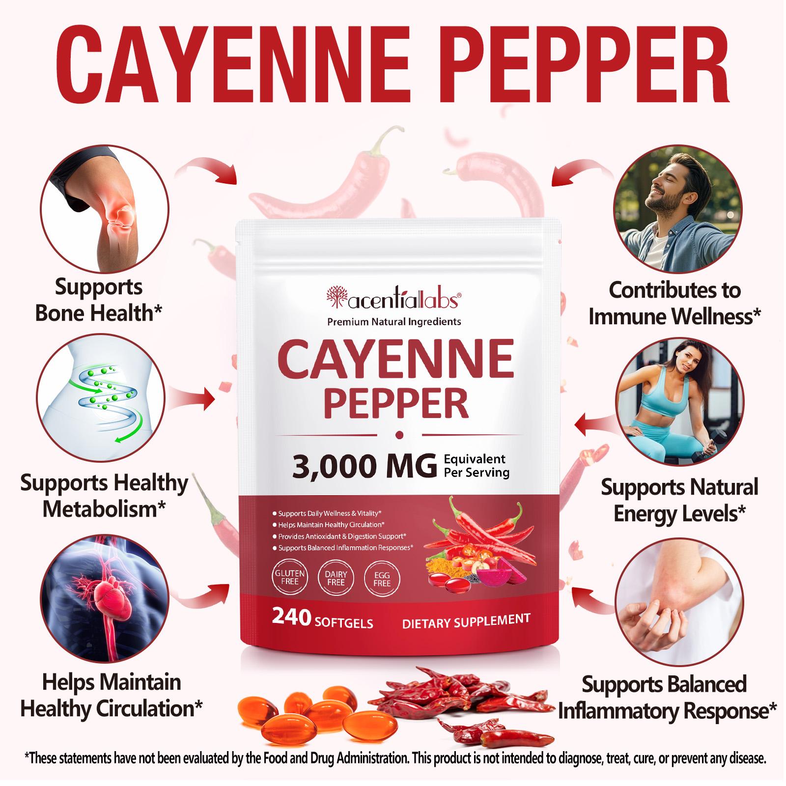 Cayenne Pepper Capsules 240ct | with Turmeric Curcumin & Beet Root Extract | Supports Heart Health, Blood Circulation & Cardiovascular Function | High Potency Capsaicin Supplement