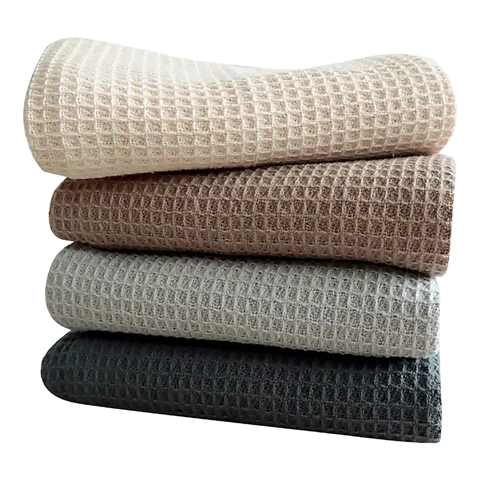 Set of 4 waffle iron kitchen dish towels, cotton, 13.38 x 13.38 inches, kitchen, necessities, ultra-absorbent, soft, durable, with hanging loop, suitable for daily use and kitchen cleaning, square dish towel Lightweight Pack