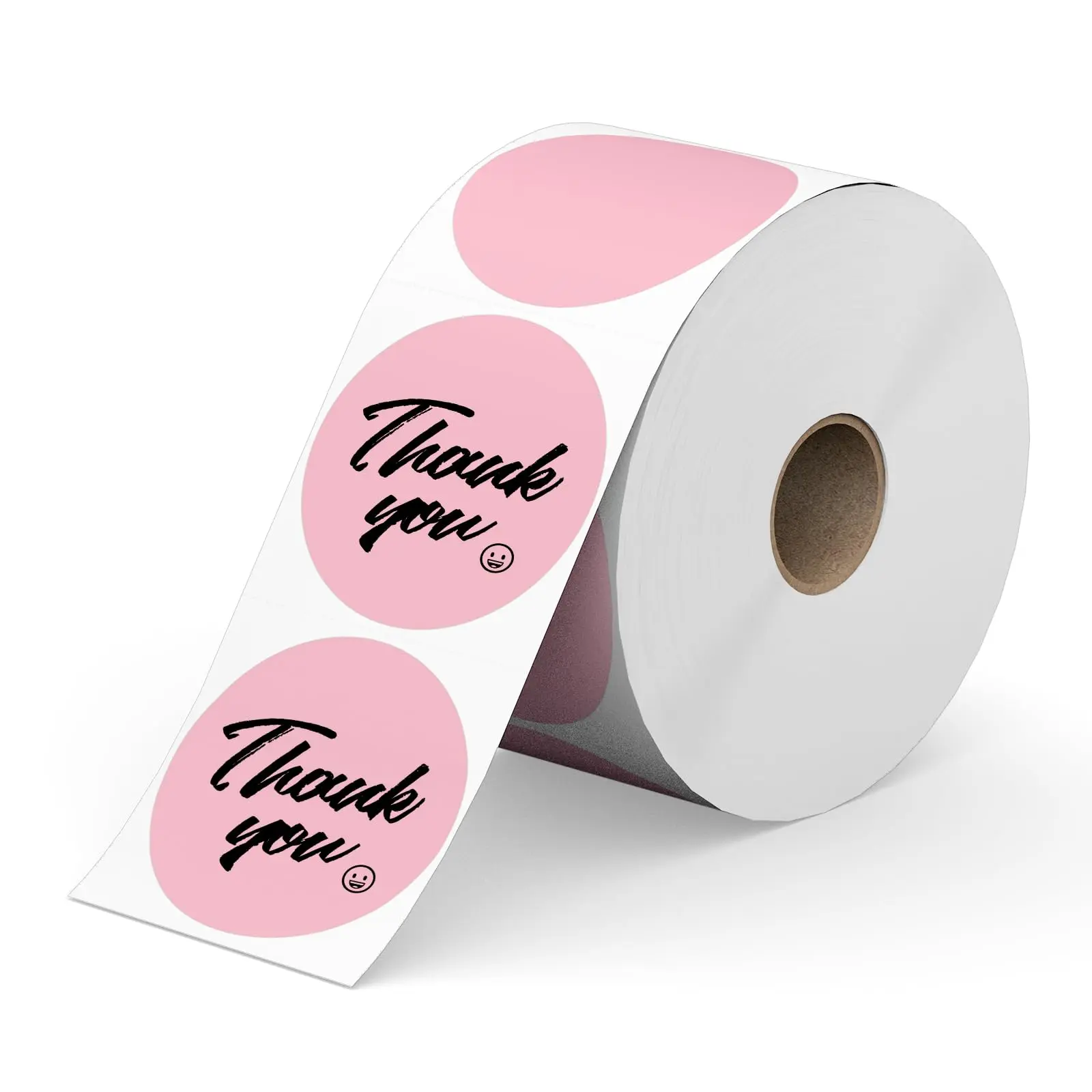750 Labels 2 Inch Pink Circle Direct Thermal Sticker   Self-adhesive Perforated White Round Color Coding Roll Compatibel With Zebra Rollo Munbyn 1