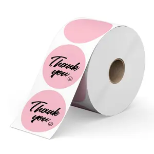 750 Labels 2 Inch Pink Circle Direct Thermal Sticker   Self-adhesive Perforated White Round Color Coding Roll Compatibel With Zebra Rollo Munbyn 1