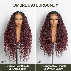 【LIVE】Frodio Veralux™ Fiber Full Lace Boho Curl & Water Wave Synthetic Box Braid Wig