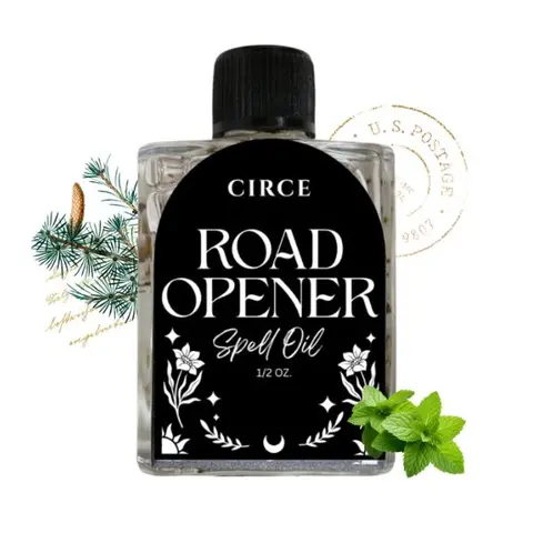 Circe Boutique Road Opener Spell Oil 1/2 oz | Anointing Oil to Remove Obstacles & Open Paths | Ritual Oil for Love, Money, Success & New Beginnings | Spiritual Manifestation Conjure Oil | Handcrafted Intention Oil