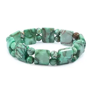 Green Matrix Jasper 148.95 ctw Tanker Plain Bracelet 6-7In Christmas Gifts