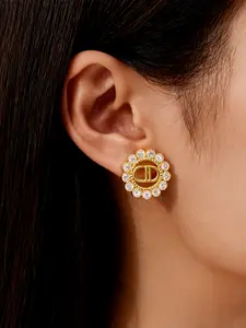 Elegant Zirconia Hoop Earrings, Trendy Jewelry, Lightweight Luxury Design, Perfect for Daily Wear & Parties, Stylish Round Cut Ear Studs