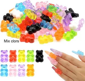50pcs Mix Color Teddy Nail Charms