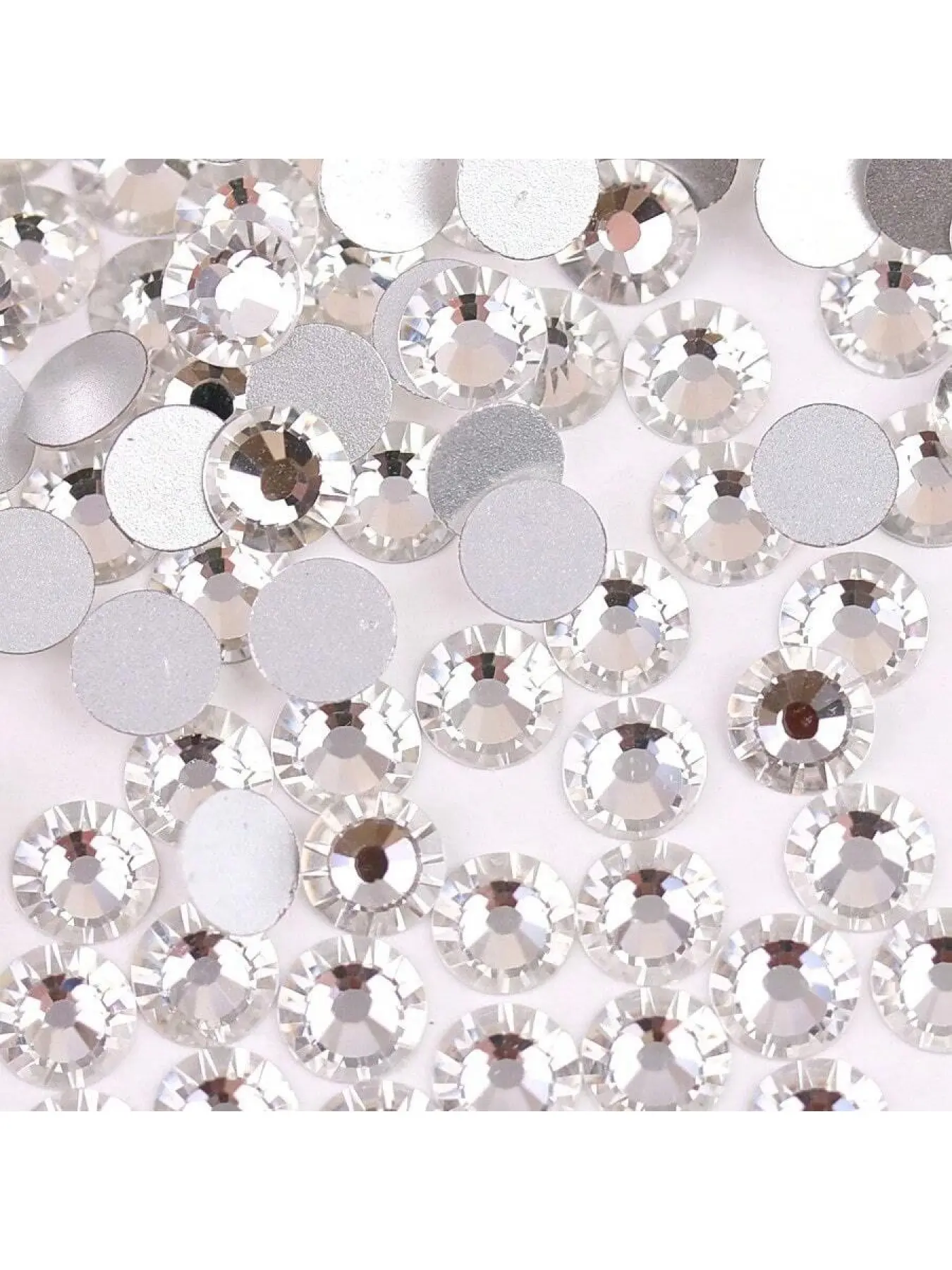 SS3-SS50 1.4mm-10mm Round Crystal Clear & Crystal AB Tornasol High Quality Decorative Bling Flat Back Sparkly Rhinestones, Glitter Sparkle Glass Gems For Mugs, Bottles, Cups, Phones, Cosmetics DIY Accessories