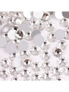 SS3-SS50 1.4mm-10mm Round Crystal Clear & Crystal AB Tornasol High Quality Flat Back Rhinestones, Glitter Sparkle Glass Gems For Mugs, Bottles, Cups, Phones, Cosmetics DIY Accessories