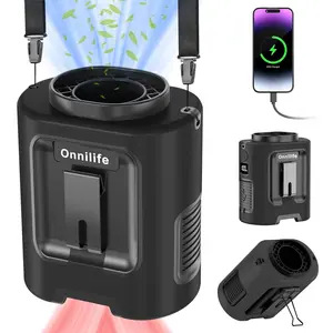 Portable Waist Fan, 1 Count Clip-on Wearable Belt Personal Fan, 5000mAh Rechargeable Battery Operated Fan with 4 Speeds & 13000 RPM, Hands-free Fan for Outdoor Travel Camping