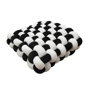 Square Woven Backrest Pillow, Sofa Cushion Decor, Balcony Pad Fashion Pillow, Seat Cushion, Home Decoration, Living Room Bedroom Sofa