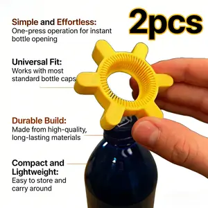 Manual Plastic Beverage Can Opener with Ergonomic Handle Design, Easy Grip Rotating Cap for Soda and Drink Bottles, Essential Kitchen Tool, Lightweight