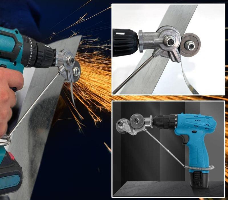 Electric Drill Metal Cutter Attachment Sheet Metal Cutter Drill Attachment Electric Drill Plate Cutter Attachment Electric Drill Shears Nibbler Attachment Portable Drill Metal Sheet Cutter for Cutting Thin Iron Thin White Sheet Steel Aluminum