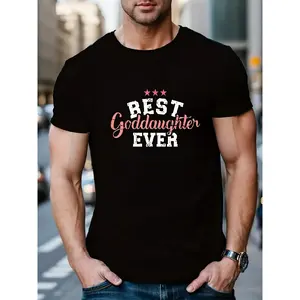 Goddaughter Gifts Best Goddaughter Ever T Shirt Women's Men's Graphic Tee Black Crew Neck T Shirt Short Sleeve Summer Tee Tops, PLUS SIZE