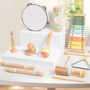 Percussion Musical Instrument Combo Toy Set with Hand Drum & Xylophone