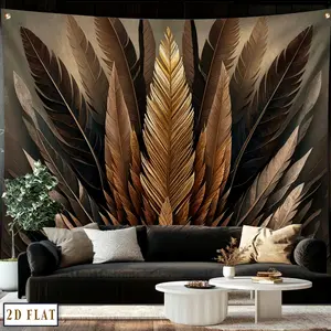 2D Flat Banner,1pc Party Banner, 3D Abstract art feather background, soft and delicate feather banner, unique home decor, room and living room decor, suitable for home, parties and bars, patry decoration