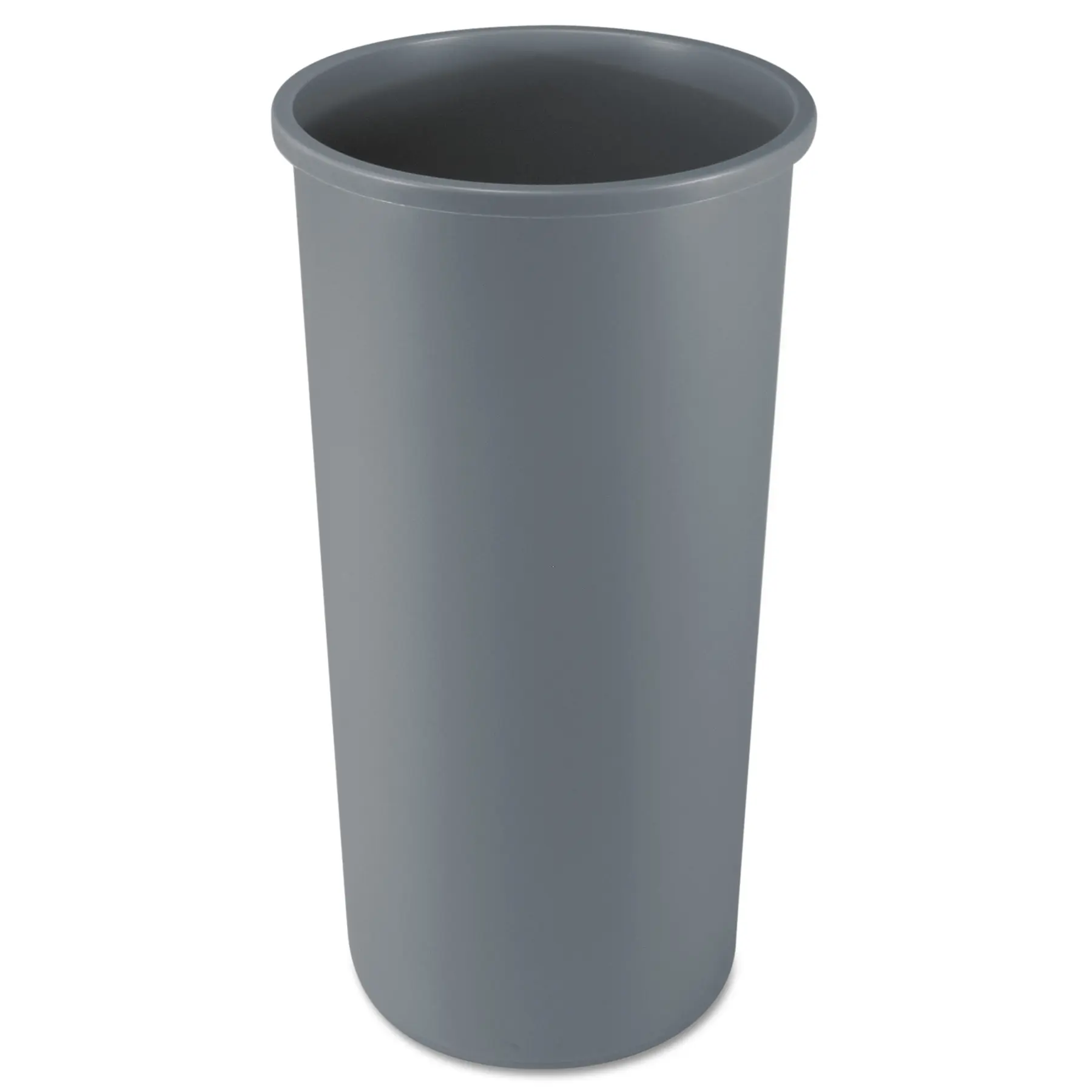 Rcp 354600GY Untouchable Open-Top Round Plastic Waste Container, 22 gal Gray Crack-Resistant Single-Unit Outdoor Bin
