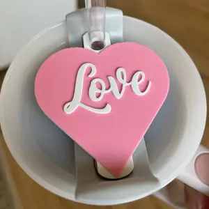 Valentine's Heart Lid Topper for Stanley Cup, Valentines Stanley Lid Topper, Stanley Accessory, Heart Topper for Stanley Cup, Valentine Topper